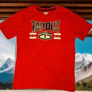 Vtg Tap Out T Shirt Mens Shirt Small Red graphic Tee MMA Combat Sports Jiu Jitsu